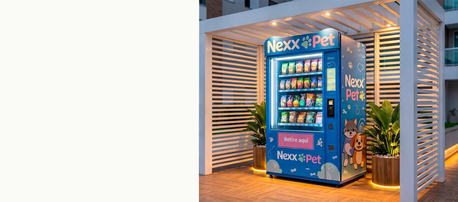 Máquina de conveniência pet NexxPet instalada em um condomínio